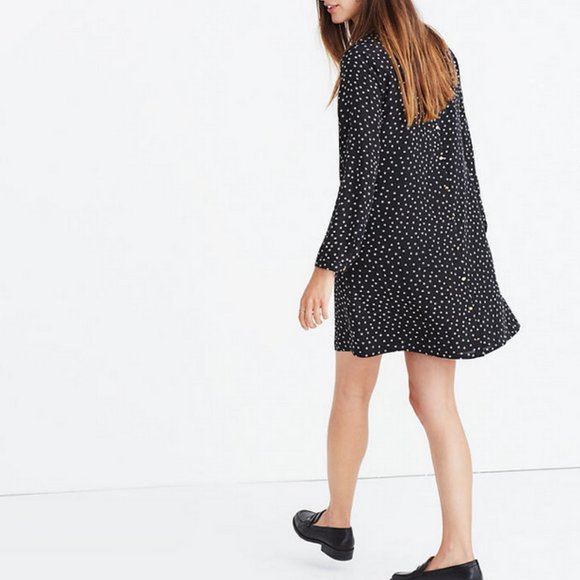 Madewell Silk Button-Back Dress in Star Scatter - Picture 7 of 7